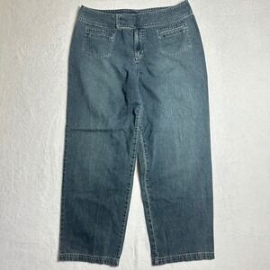 Chicos Women High Rise Wide Leg Jeans Blue Denim Size 3.5 (US 18) XL So Slimming